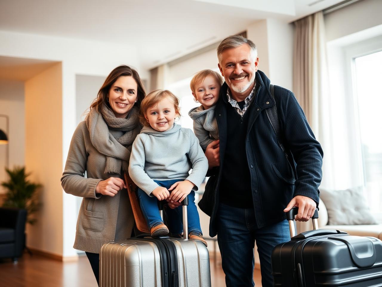 Familie kommt in Deutschland an